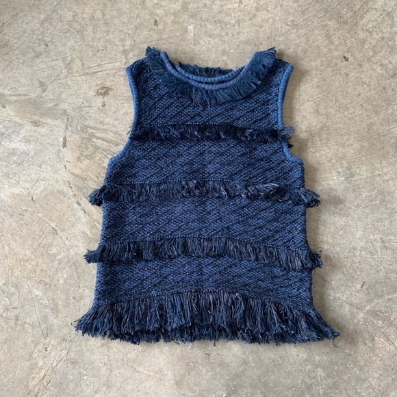 J.Crew  Collection Japanese Raffia Tank Indigo - Picture 2 of 5